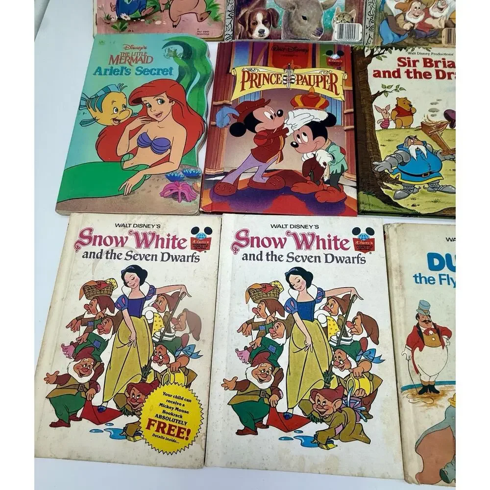 Vintage Disney Book Bundle Lot Mickey Mouse and Friends